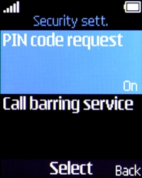 Select PIN code request.