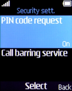 Select PIN code request.