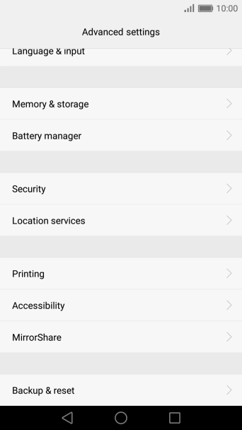 Press Backup & reset.