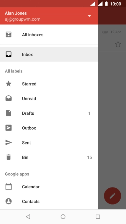 Press the drop down list.