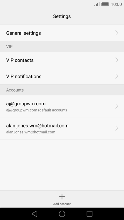 Press the required account.