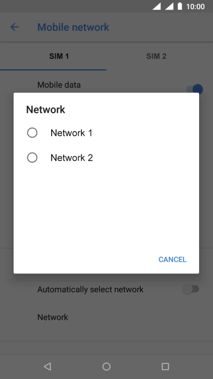 Press the required network.