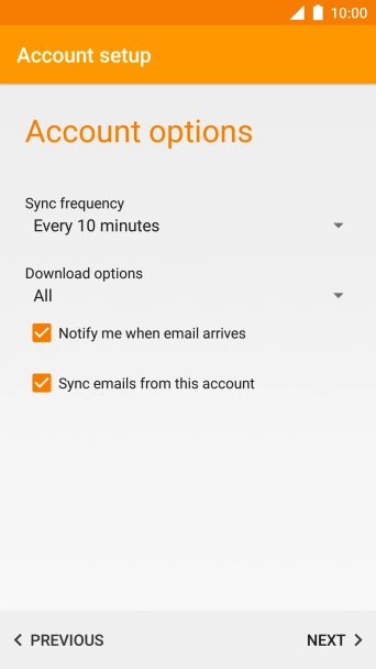 Press Notify me when email arrives to turn the function on or off.