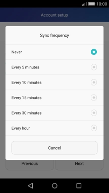 Press the required setting.