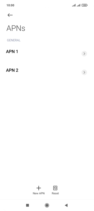 Press the required data connection to activate it.