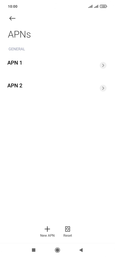 Press the required data connection to activate it.
