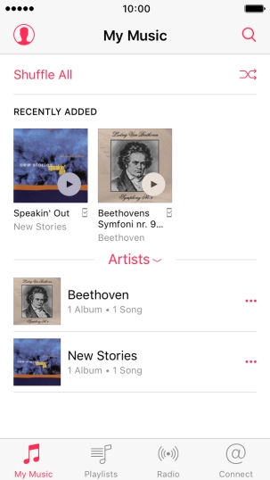Press Playlists.
