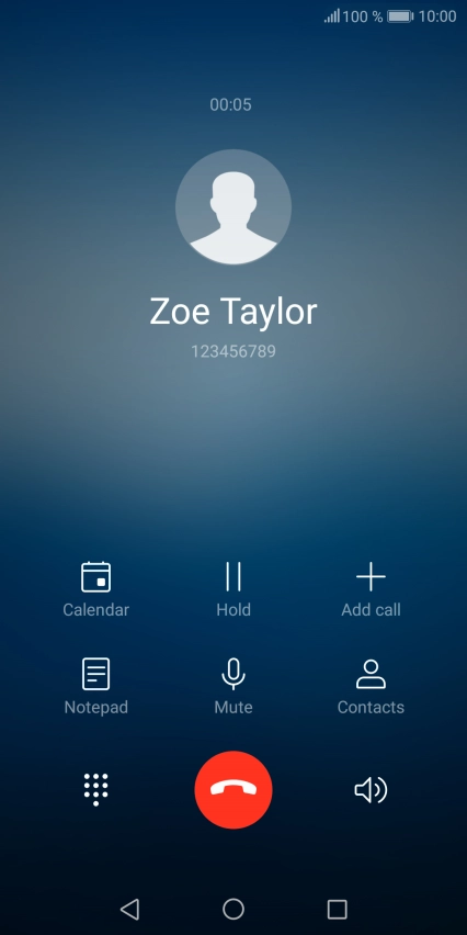 Press the end call icon.