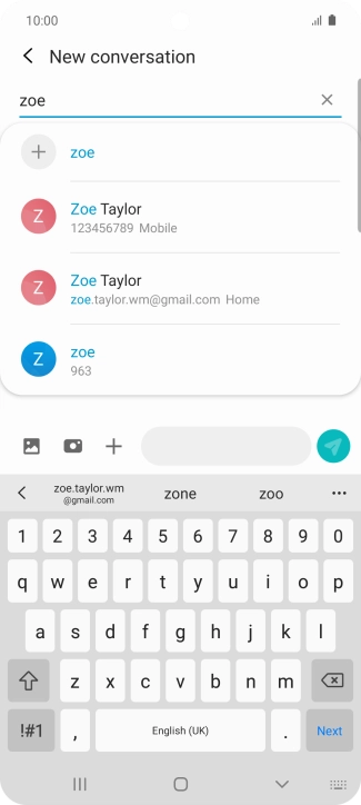 Press the required contact.