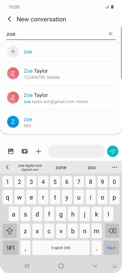 Press the required contact.