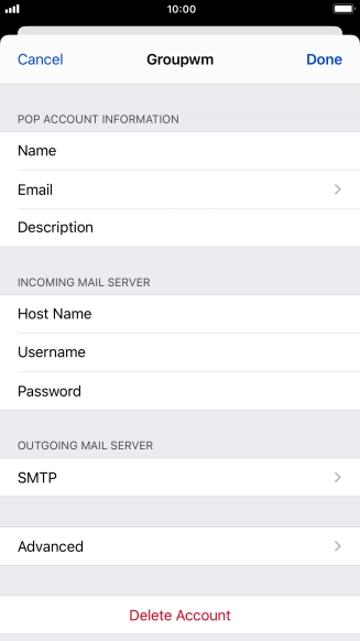 Press SMTP.