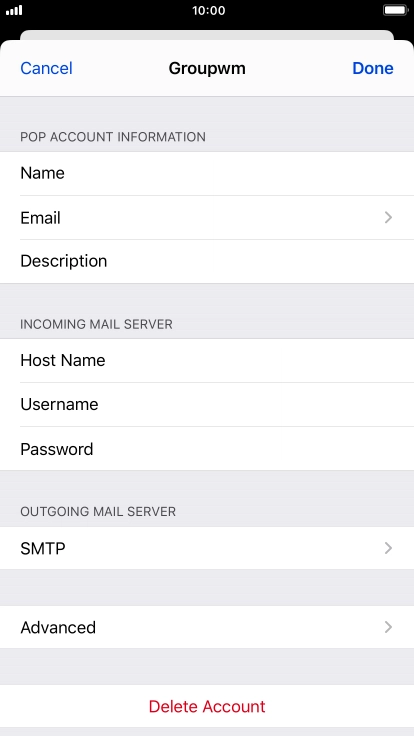 Press SMTP.