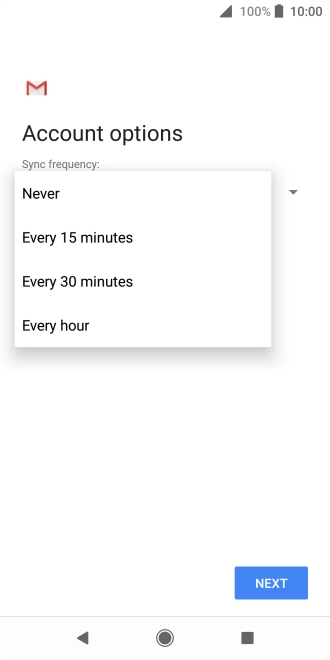 Press the required setting.