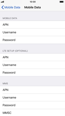 Press APN and key in live.vodafone.com.