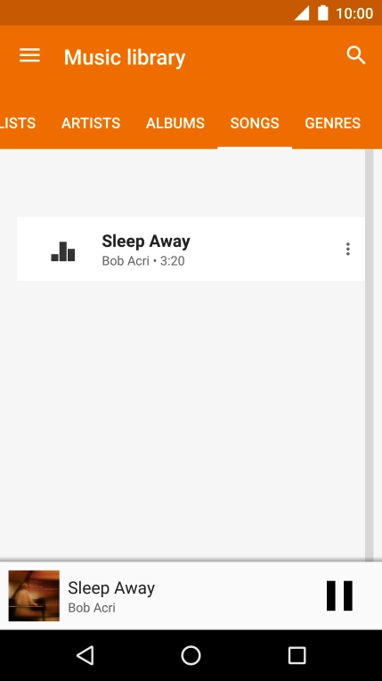 Press the song title at the bottom of the screen.