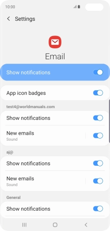 Press the indicator next to 