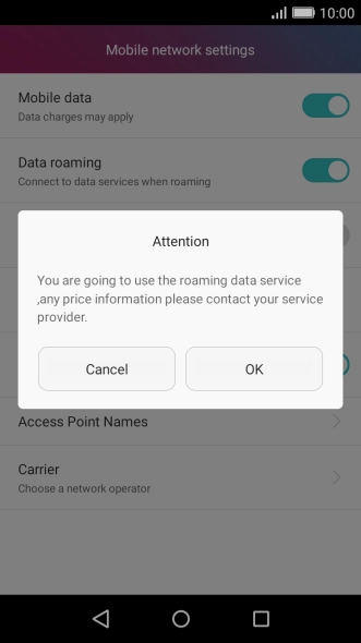 If you turn on the function, press OK.
