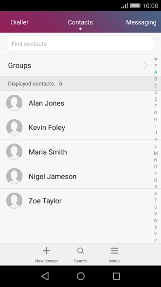 Press New contact.