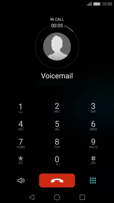 Press the end call icon.