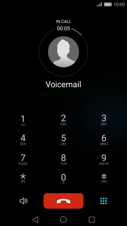 Press the end call icon.