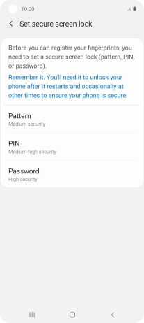 Press the required phone lock code and follow the instructions on the screen to create an additional phone lock code.
