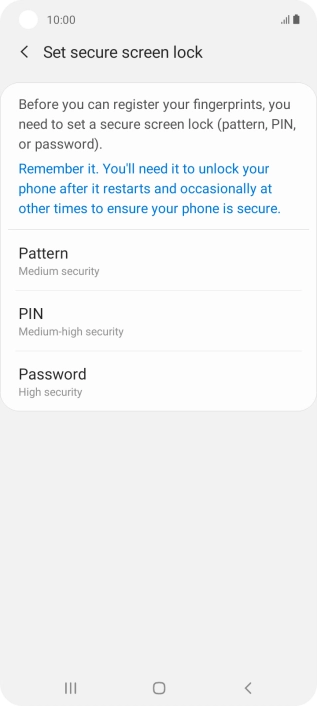 Press the required phone lock code and follow the instructions on the screen to create an additional phone lock code.