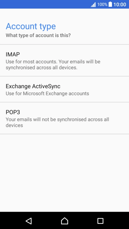 Press IMAP.