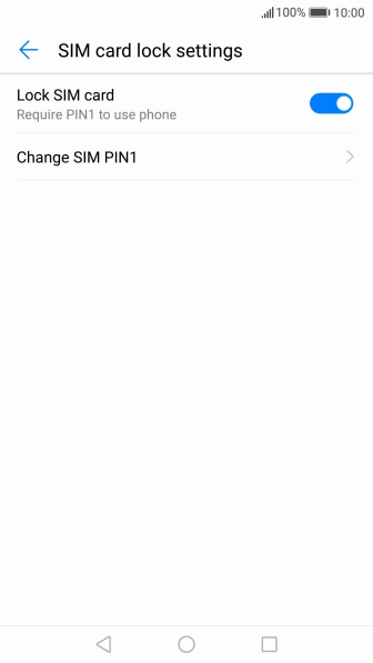 Press Lock SIM card to turn the function on or off.