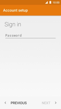 Press Password and key in the password for your email account.