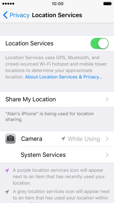 Press the indicator next to 
