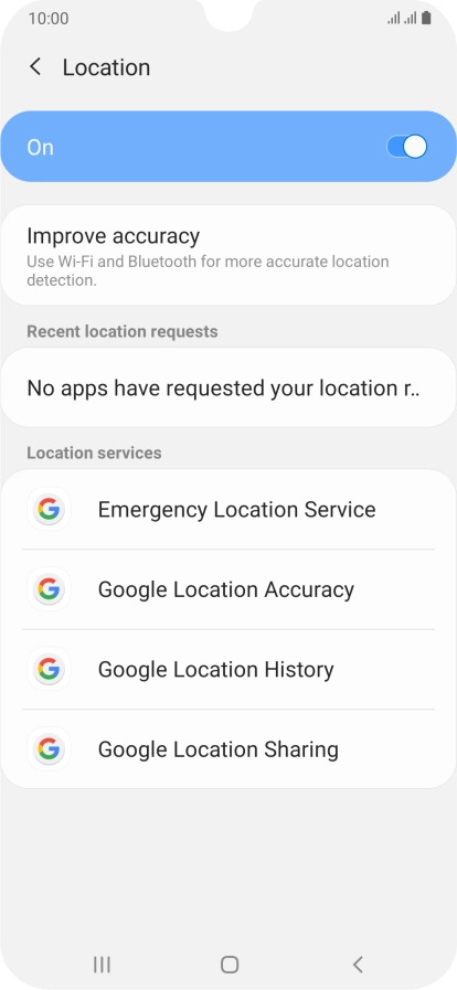 Press Google Location Accuracy.
