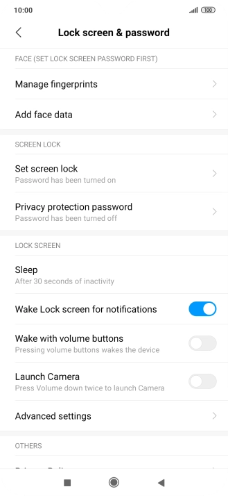 Press Set screen lock.
