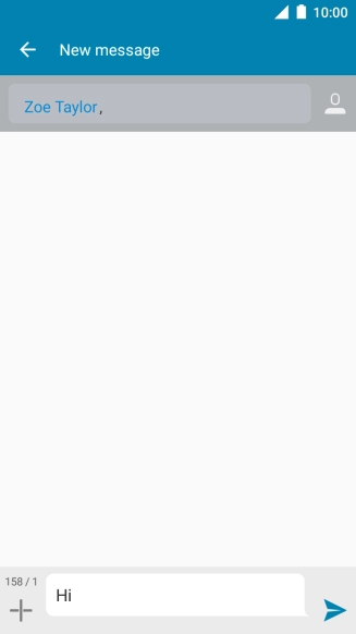 Press the send icon when you've finished your text message.