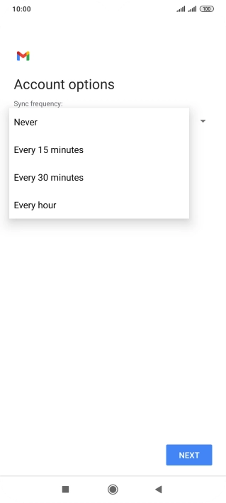 Press the required setting.