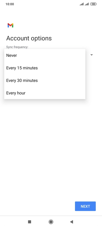 Press the required setting.