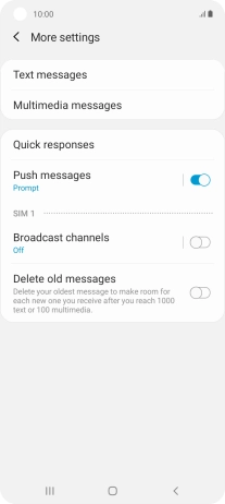 Press Text messages.