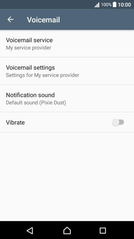 Press Voicemail settings.