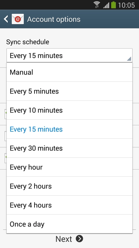 Press the required setting.