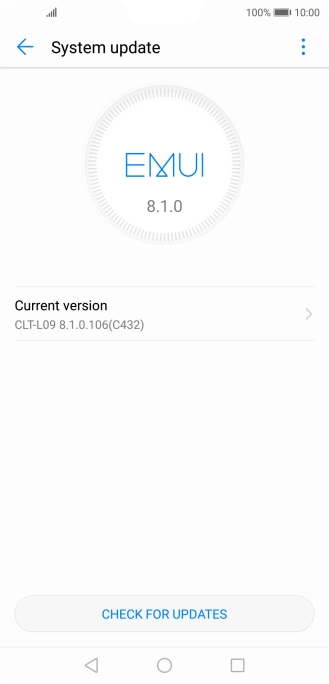 Press CHECK FOR UPDATES. If a new software version is available, it's displayed. Follow the instructions on the screen to update the phone software.