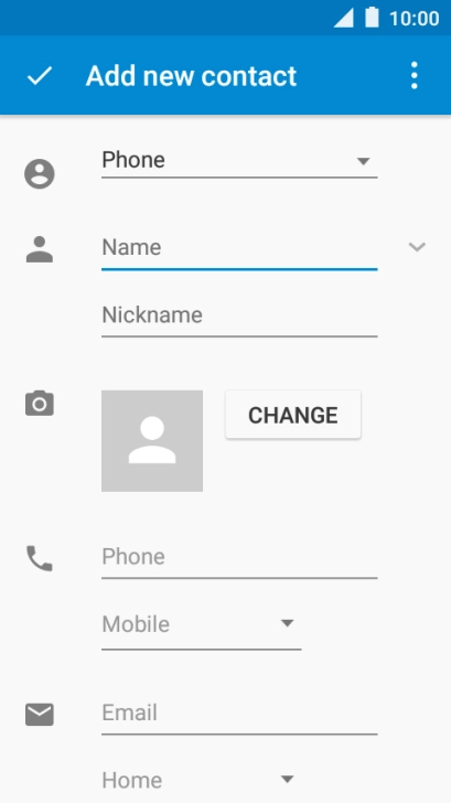 Press the address book drop down list.