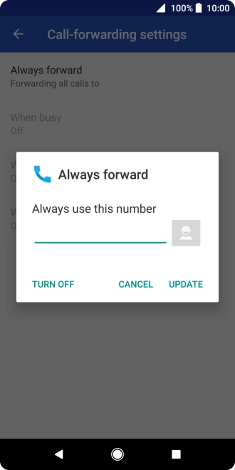 Press TURN OFF.