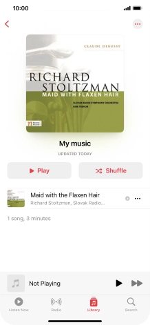 Go to the required category or playlist and press the required audio file.