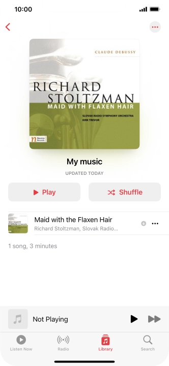 Go to the required category or playlist and press the required audio file.