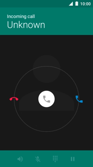 If the screen lock is turned on, press and drag the accept call icon right.