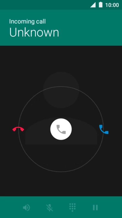 If the screen lock is turned on, press and drag the accept call icon right.