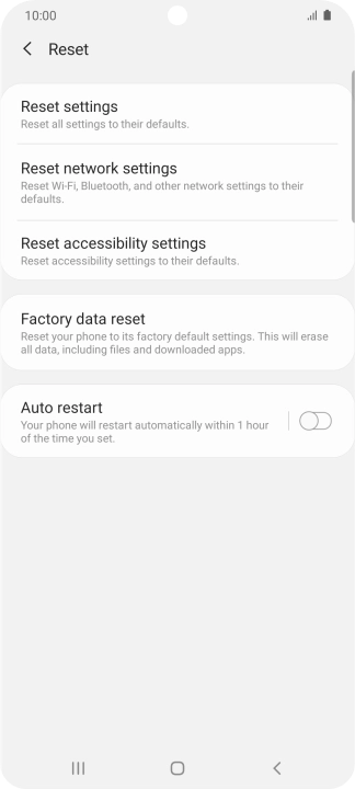 Press Factory data reset.