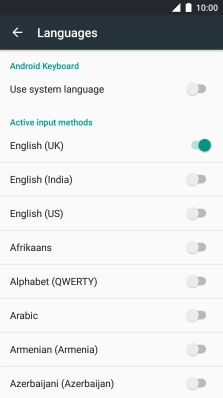 Press the required language to add it.