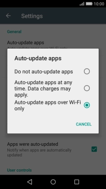 Press Do not auto-update apps to turn off the function.