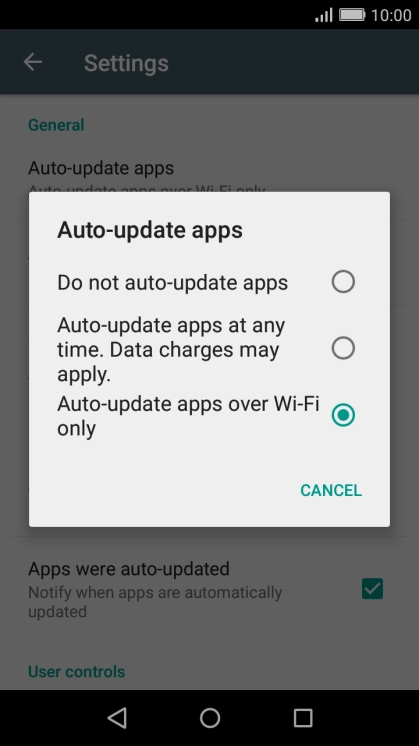 Press Do not auto-update apps to turn off the function.