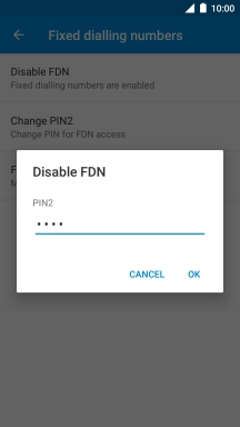 Key in your PIN2 and press OK.